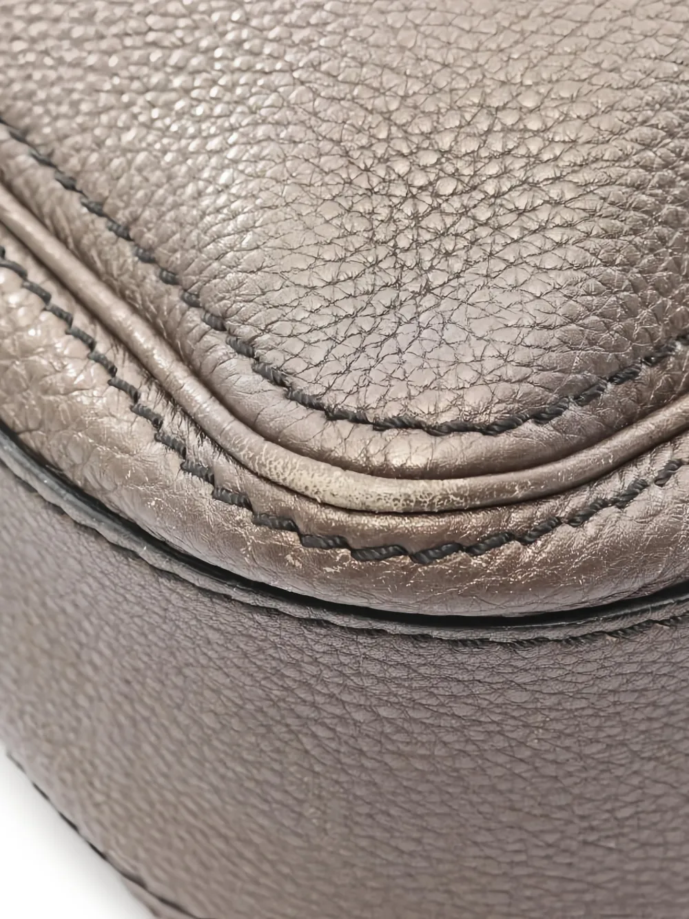 Celine Pre-owned 2000s Leather Shoulder Bag in Brown, view 4