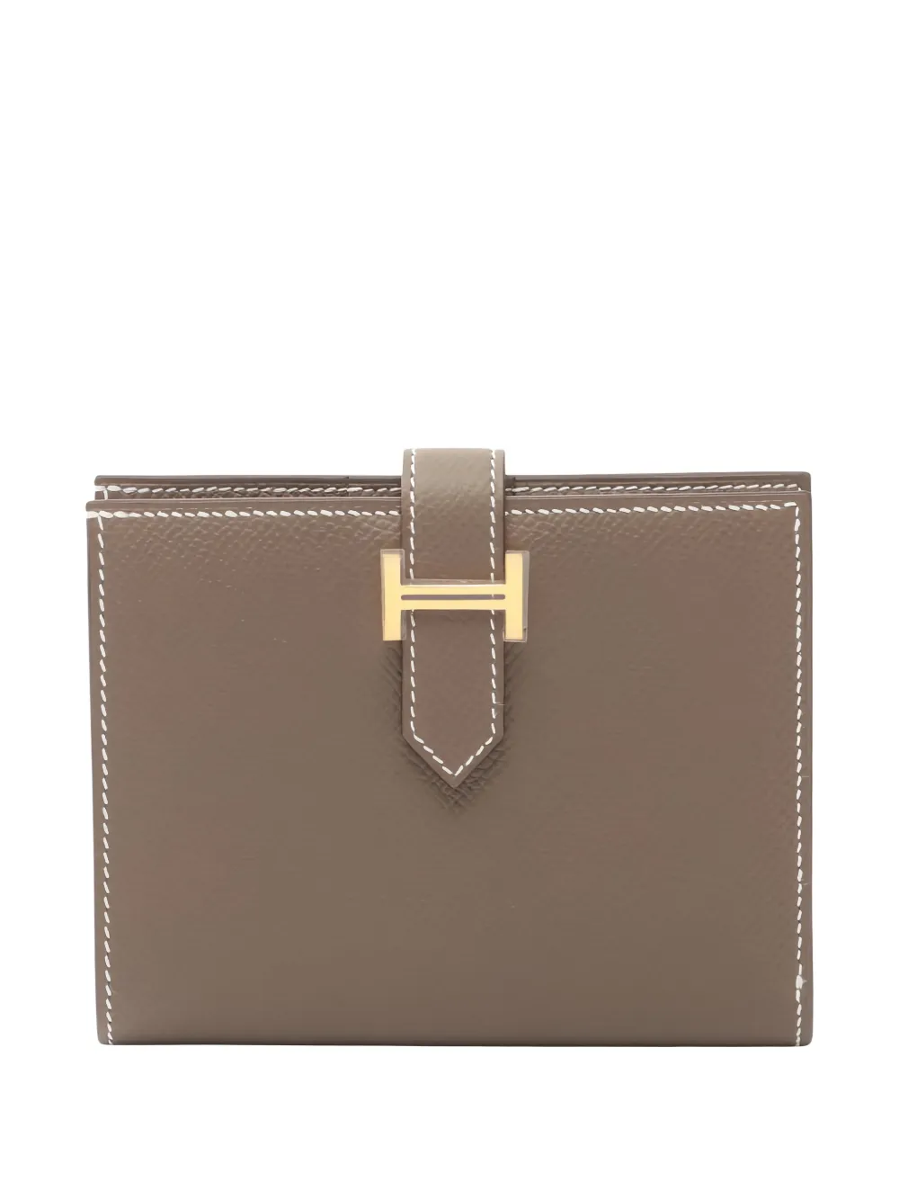 Hermès Pre-Owned 2024 Bearn Compact Etoupe bifold grained-leather wallet - Marrone