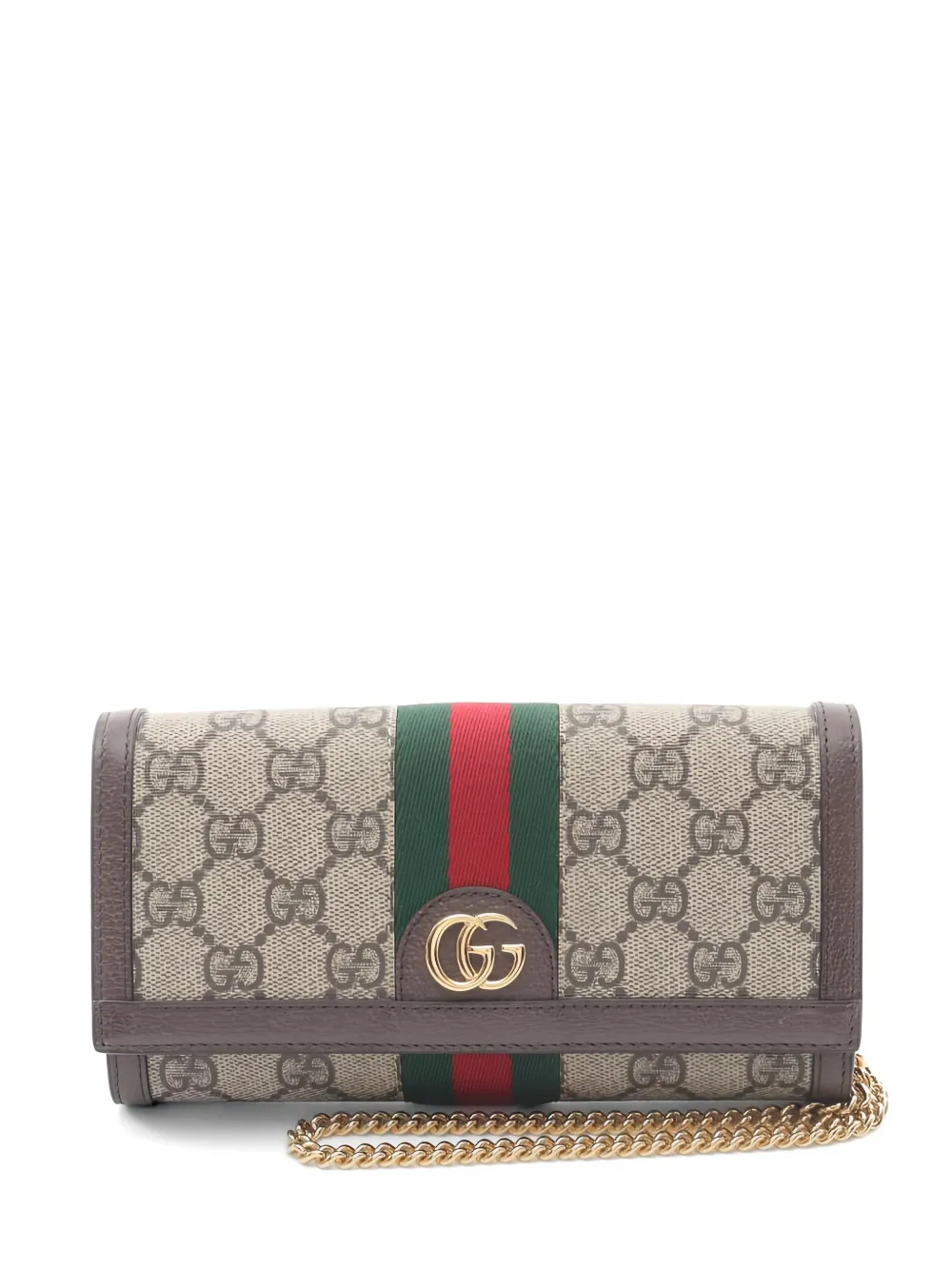 Gucci Pre-Owned 2020s Ophidia GG Supreme chain-strap wallet - Toni neutri