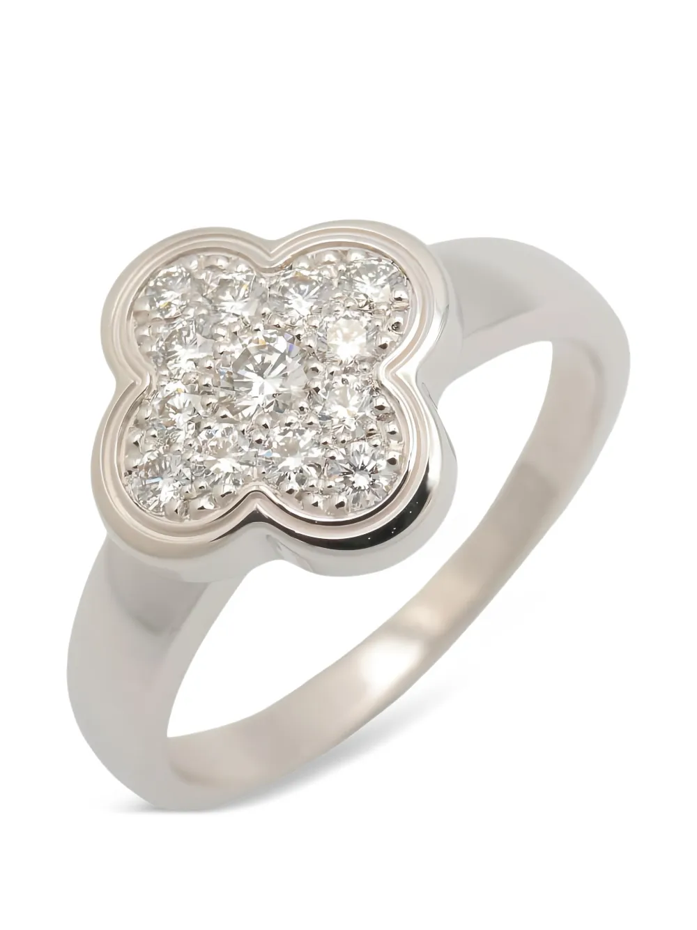  Van Cleef & Arpels Pre-owned 2010s Alhambra Diamond Ring - Silver 