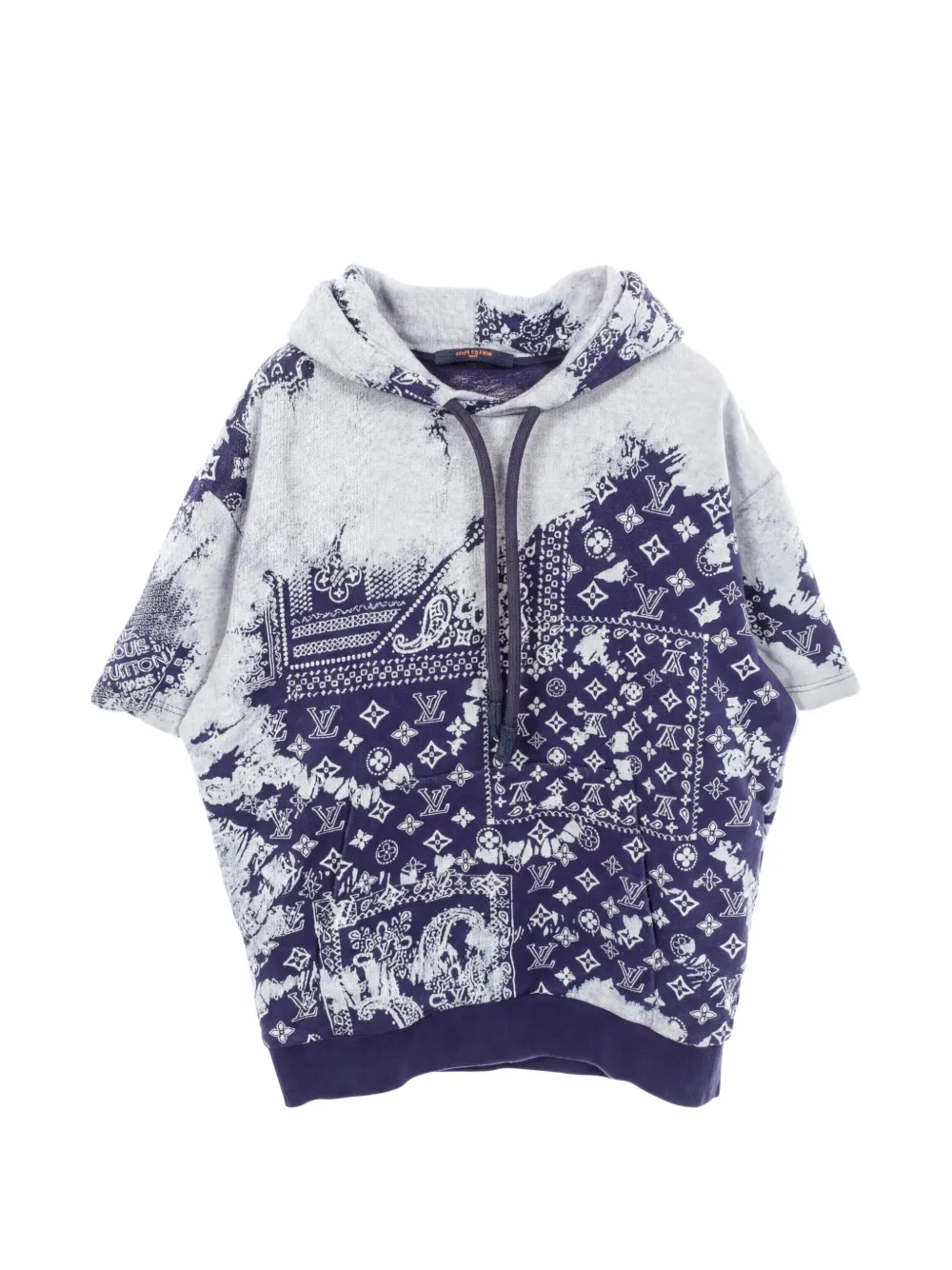 Louis Vuitton Pre-Owned 2010s bandana monogram short-sleeve hoodie - Blau