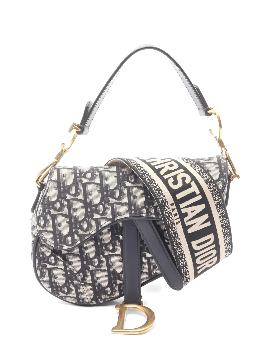 Christian Dior Pre-Owned 2010s Oblique jacquard Saddle bag - Toni neutri