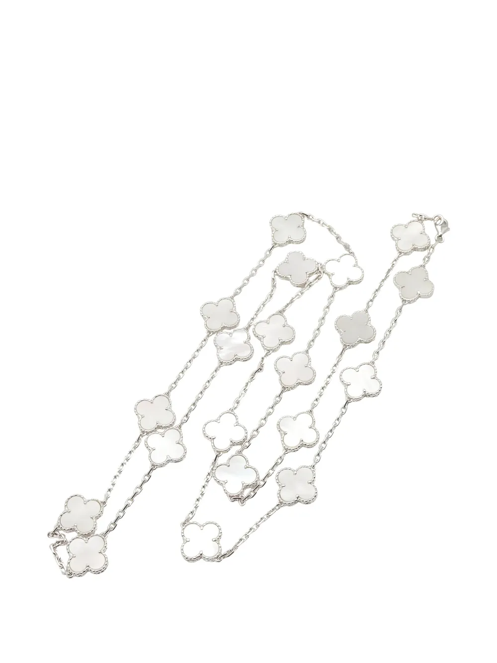 Van Cleef & Arpels Pre-Owned 2010s Alhambra motifs necklace - Argento