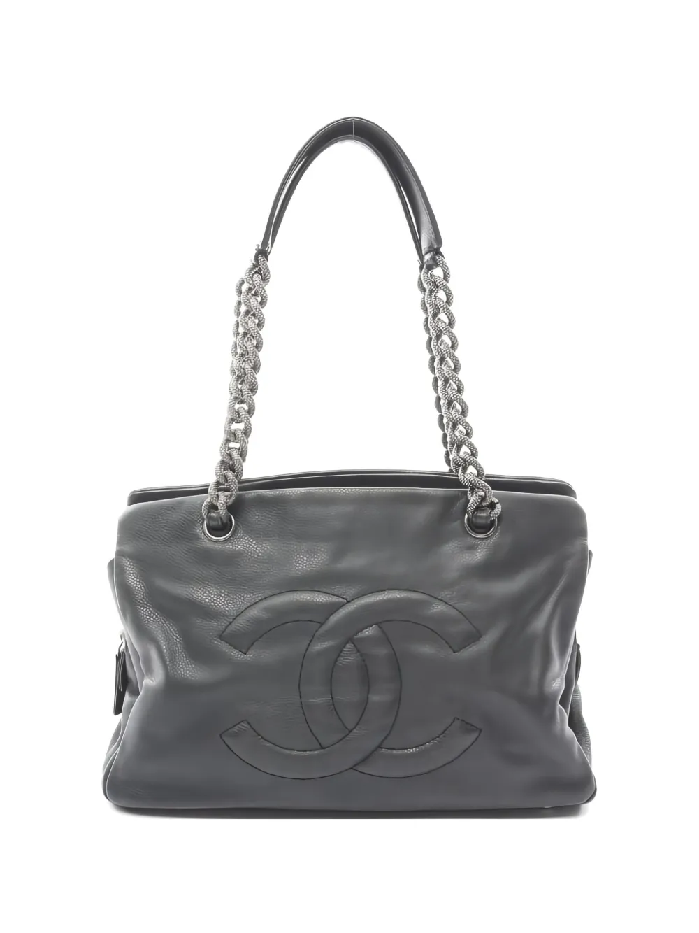 CHANEL Pre-Owned 2009-2010 Coco Mark chain-strap shoulder bag - Grigio