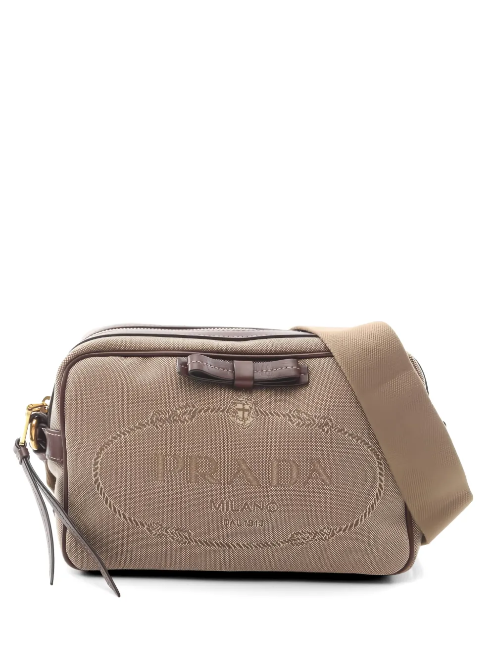 Prada Pre-Owned 2010s logo-jacquard shoulder bag - Toni neutri
