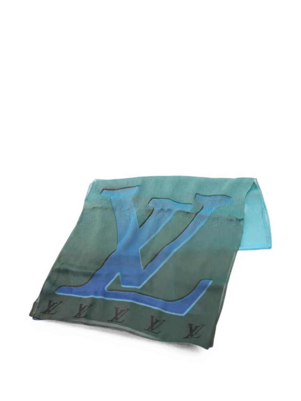 Louis Vuitton Pre-Owned 2000s logo silk scarf - Verde