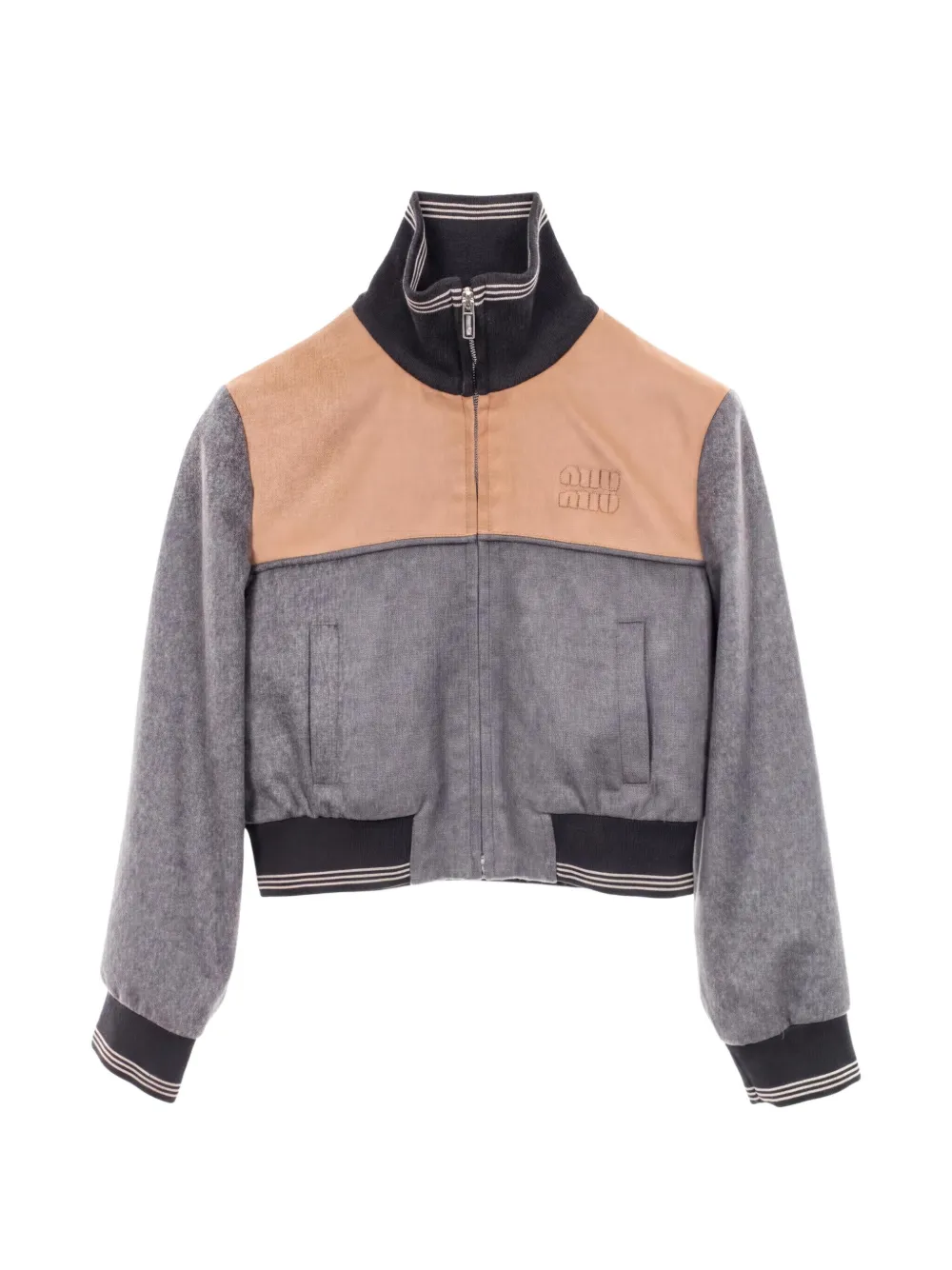 Miu Miu Pre-Owned 2010s logo-detail jacket - Grau