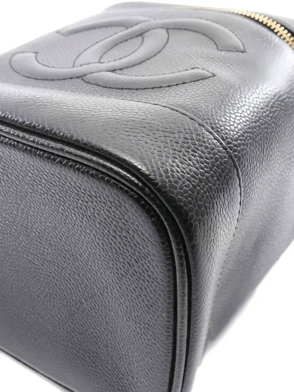 CHANEL Pre-Owned 2002-2003 レザーバニティバッグ | ブラック