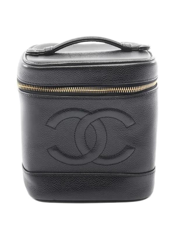 CHANEL Pre-Owned 2002-2003 レザーバニティバッグ | ブラック