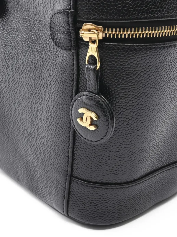 CHANEL Pre-Owned 2002-2003 レザーバニティバッグ | ブラック