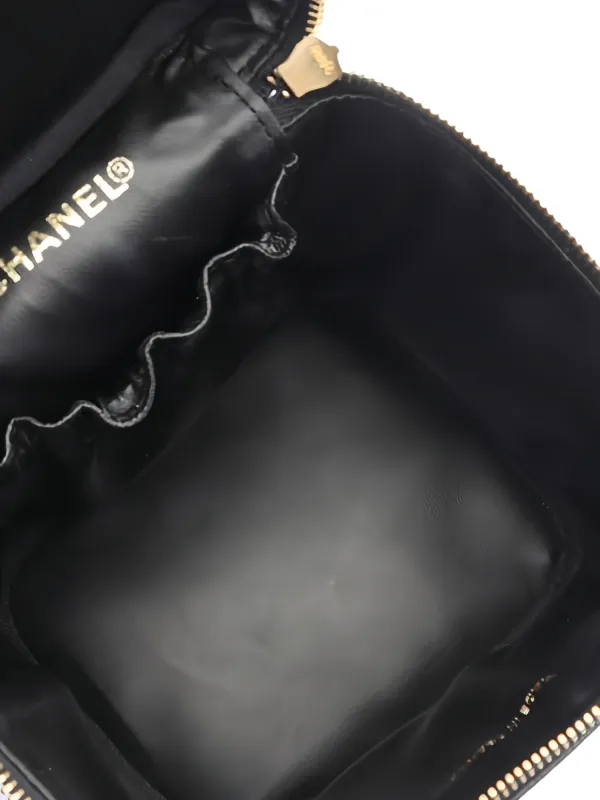CHANEL Pre-Owned 2002-2003 レザーバニティバッグ | ブラック