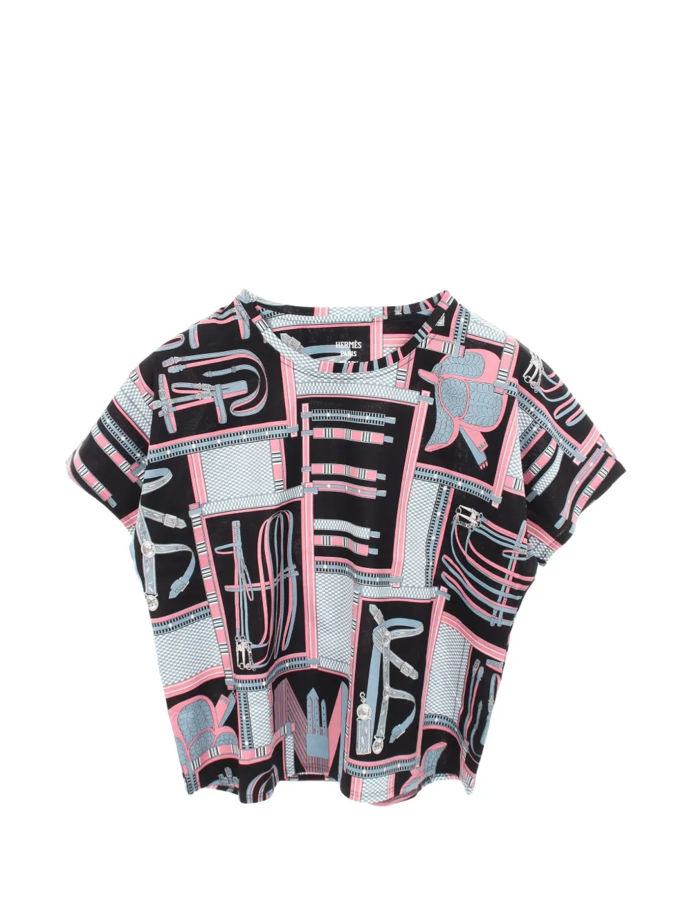 Hermès Pre-Owned 2020s Lettres Equestres printed cotton T-shirt - Schwarz