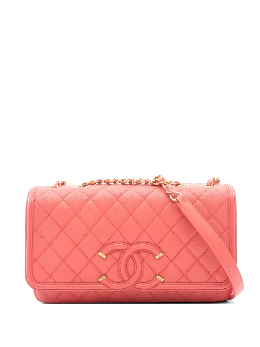 CHANEL Pre-Owned 2018 Filigree matelasse shoulder bag - Rosa