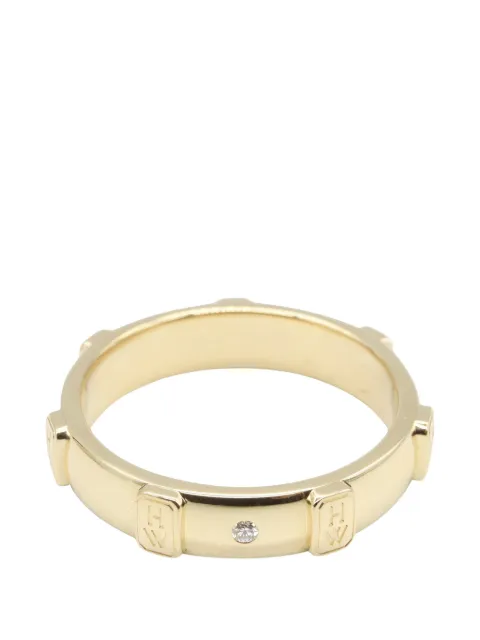 Harry Winston logo-engraved diamond ring