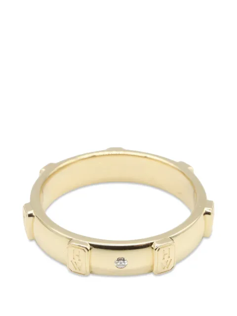 Harry Winston logo-engraved diamond ring