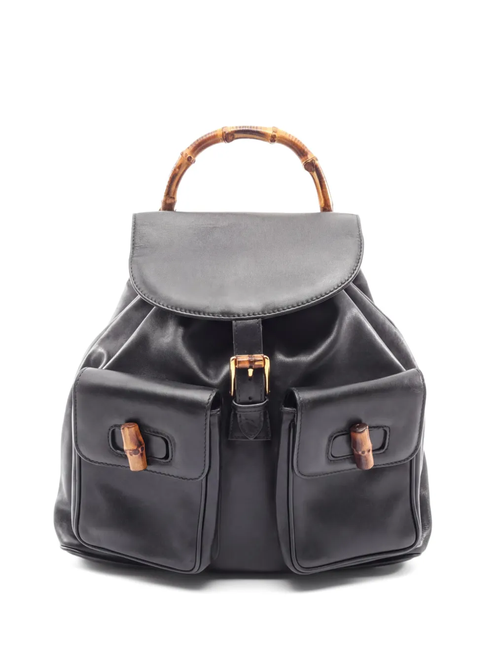 Gucci Pre-Owned 1998 Bamboo leather backpack - Nero