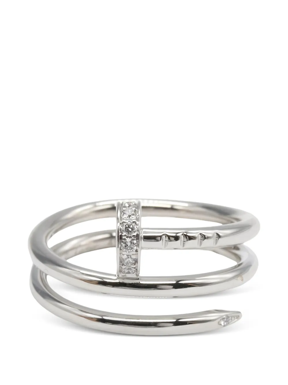  Cartier 2010s Juste Un Clou Diamond Ring - Silver 