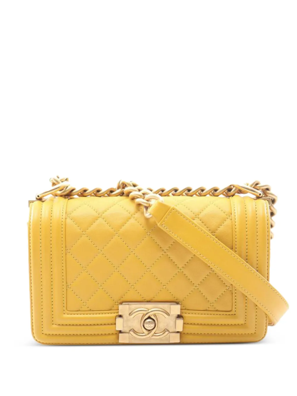 CHANEL Pre-Owned Borsa a spalla Boy piccola 2019 - Giallo