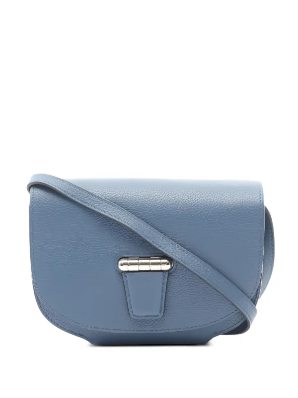 Hermès Pre-owned 2016 Mini Convoyeur Silver-hardware Shoulder Bag in Blue