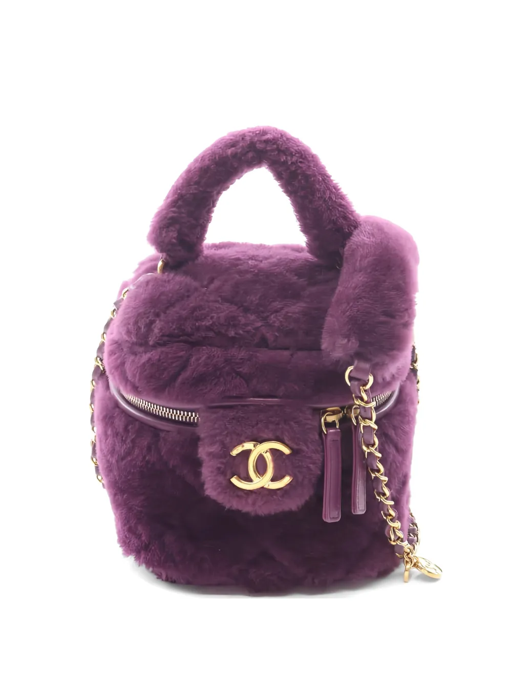 CHANEL Pre-Owned 2021 shearling shoulder bag - Viola
