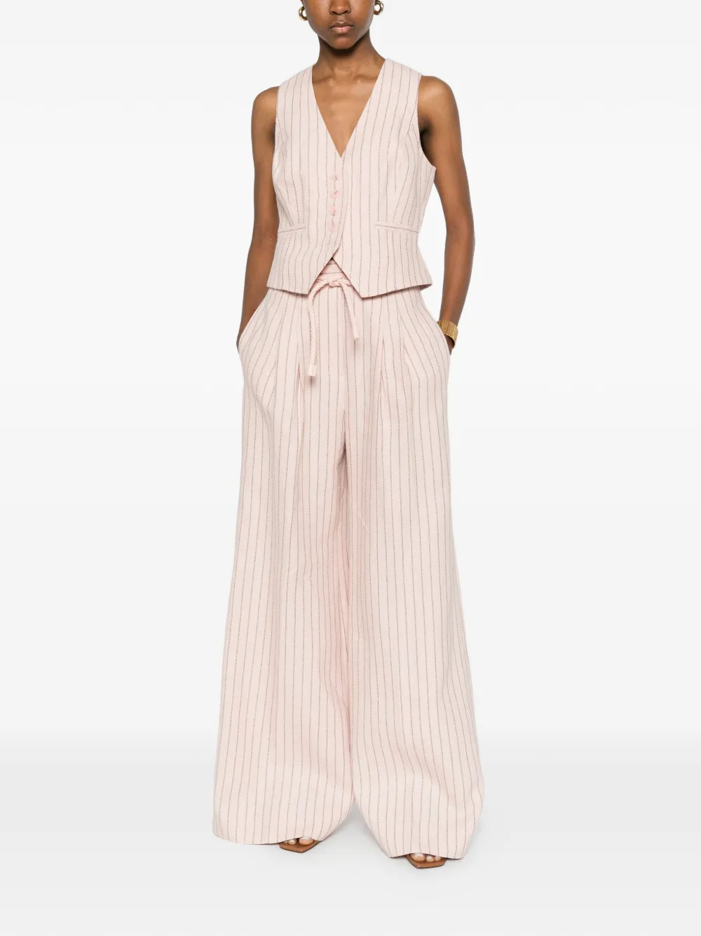 ZIMMERMANN Alchemy gestreepte gilet met knopen Roze