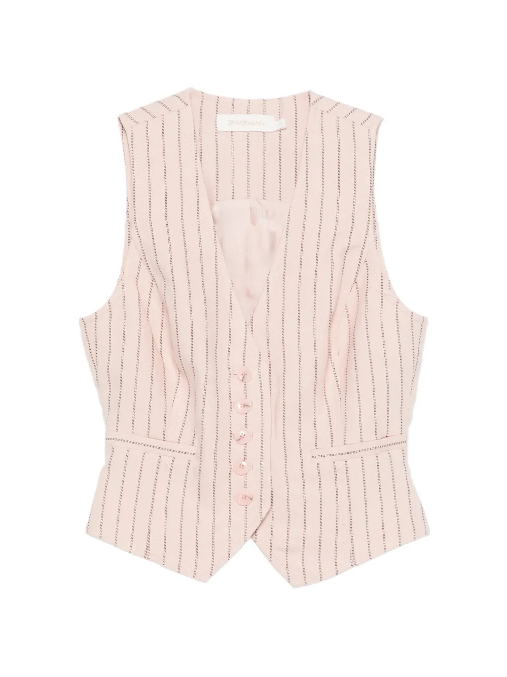 ZIMMERMANN Alchemy striped buttoned waistcoat - Pink