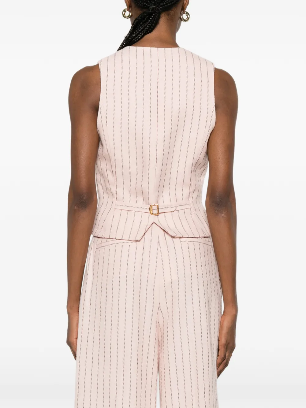 ZIMMERMANN Alchemy gestreepte gilet met knopen Roze