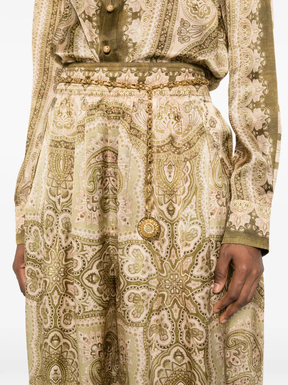 ZIMMERMANN Luna broek met paisley-print Beige