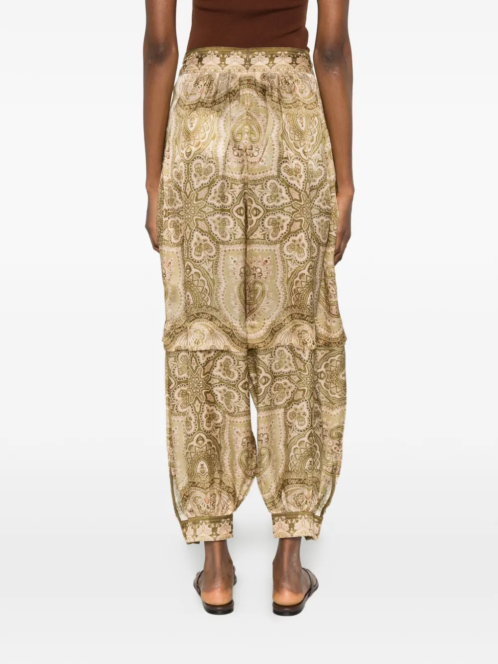 ZIMMERMANN Luna broek met paisley-print Beige