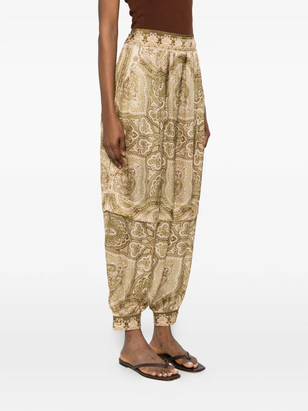 ZIMMERMANN Luna broek met paisley-print Beige