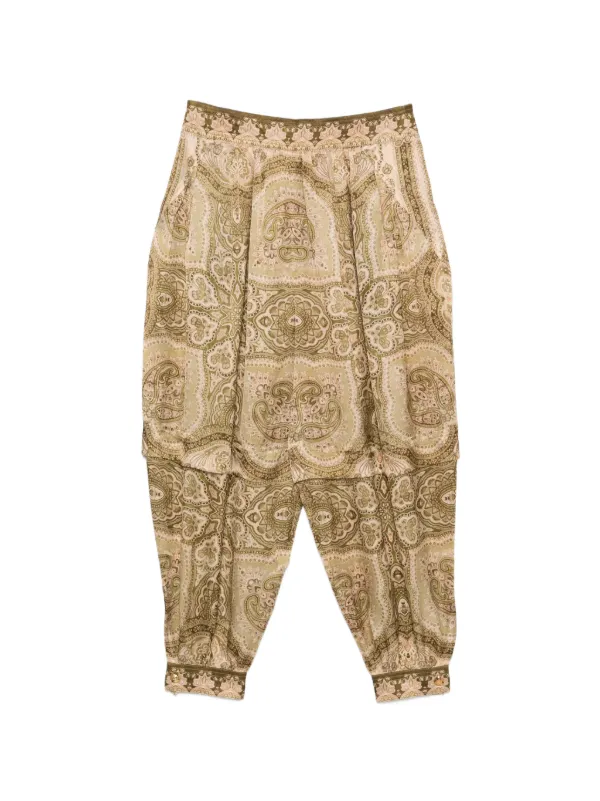 Zimmermann Luna Paisley-print Trousers in Neutrals