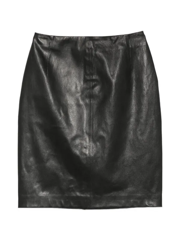 Nour Hammour Midi Slinky Stretch Mini Skirt in Black