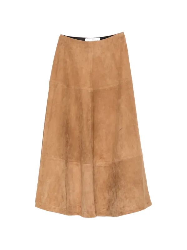 Nour Hammour Opera Panelled Midi Skirt in Neutrals
