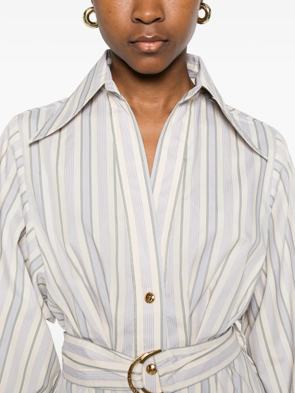 ZIMMERMANN Mini-jurk met ceintuur en strepen Beige
