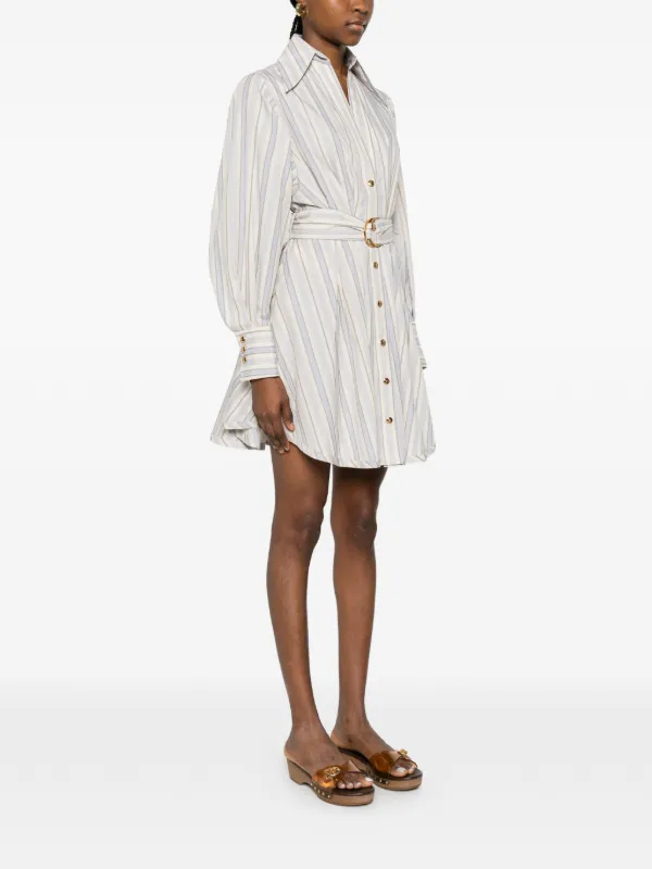 zimmermann belted mini dress Zimmermann Belted Button-front Mini Dress