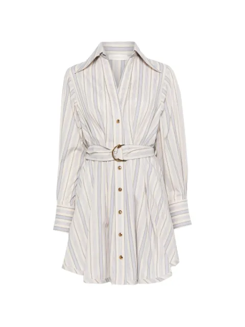 ZIMMERMANN striped belted mini dress