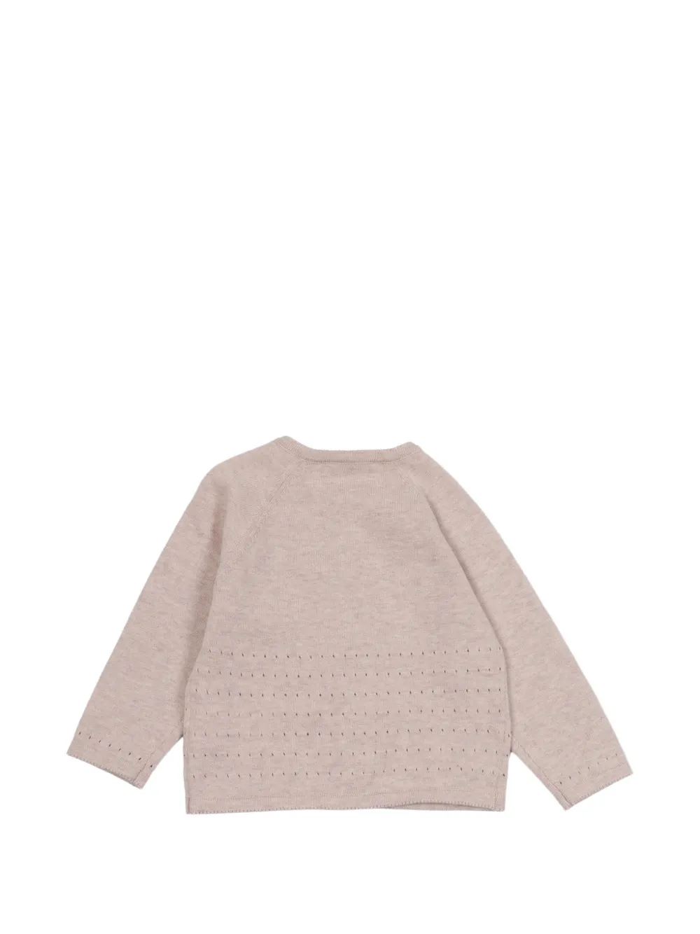 Tartine Et Chocolat Pointelle gebreid vest met raglanmouwen Beige