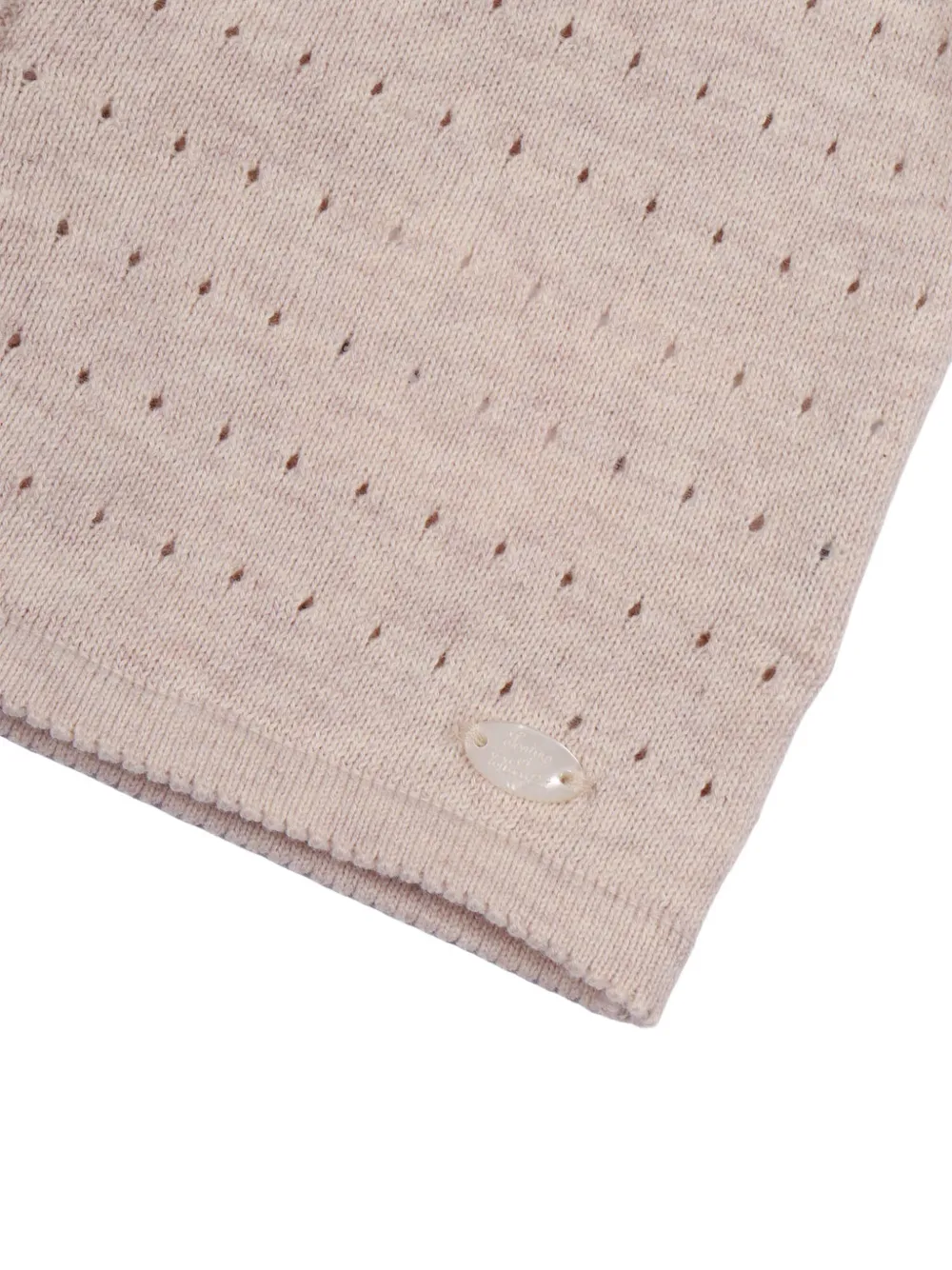 Tartine Et Chocolat Pointelle gebreid vest met raglanmouwen Beige