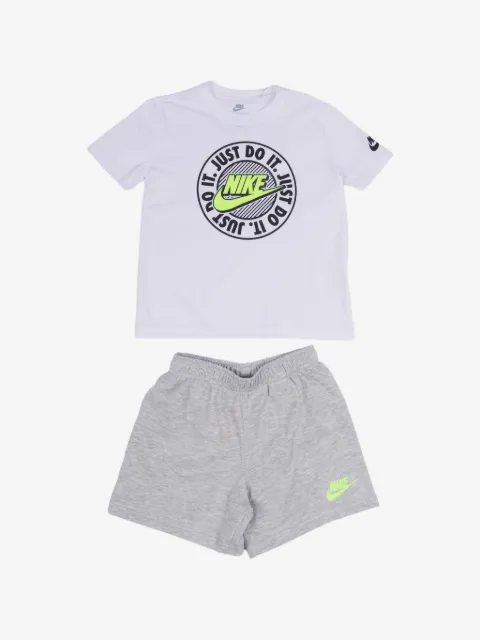 Nike Kids logo-print cotton shirt and shorts set