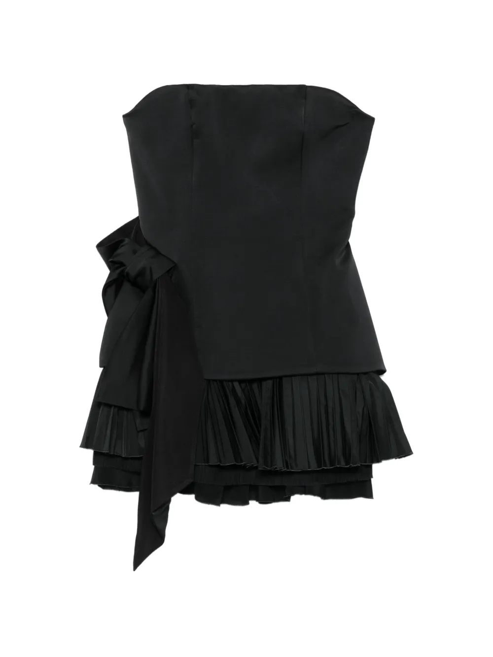Alexander McQueen bow-detail pleated dress - Nero