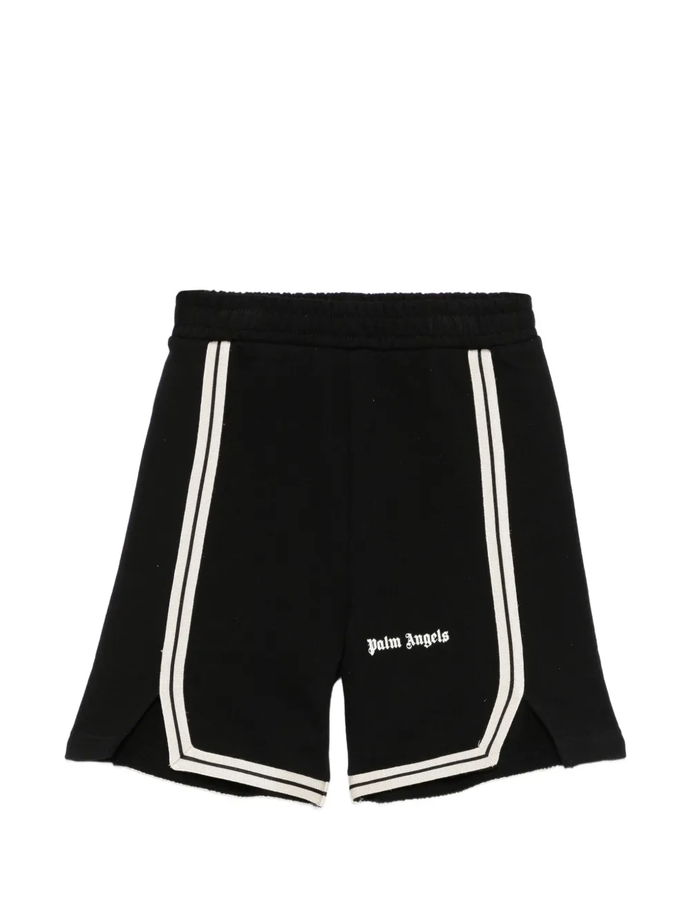 Palm Angels Kids logo stripe-detail shorts - Nero