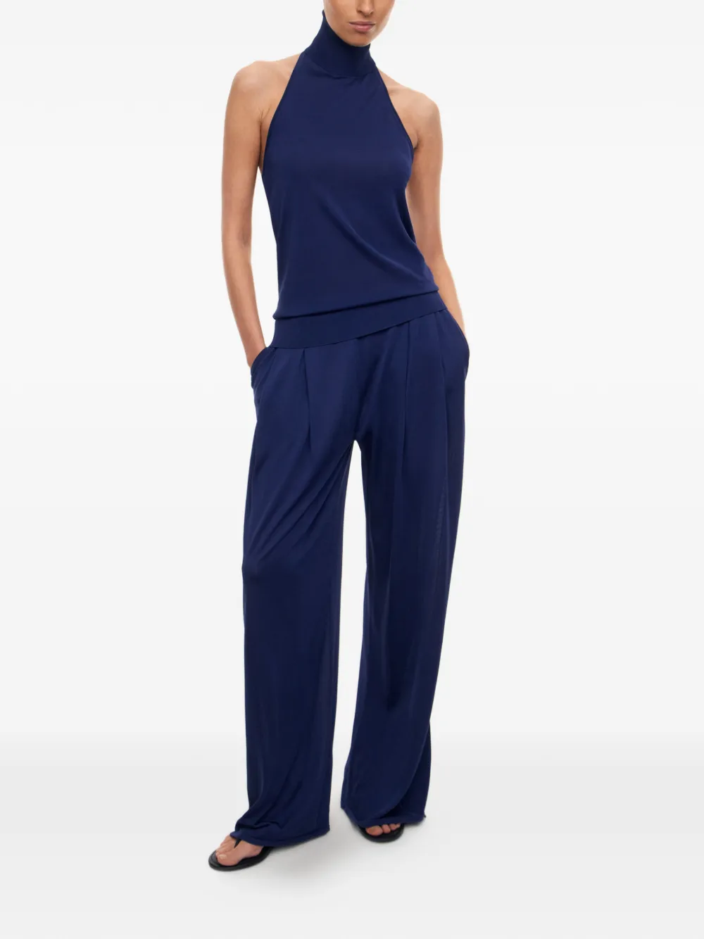 12 STOREEZ Saori zijden top Blauw