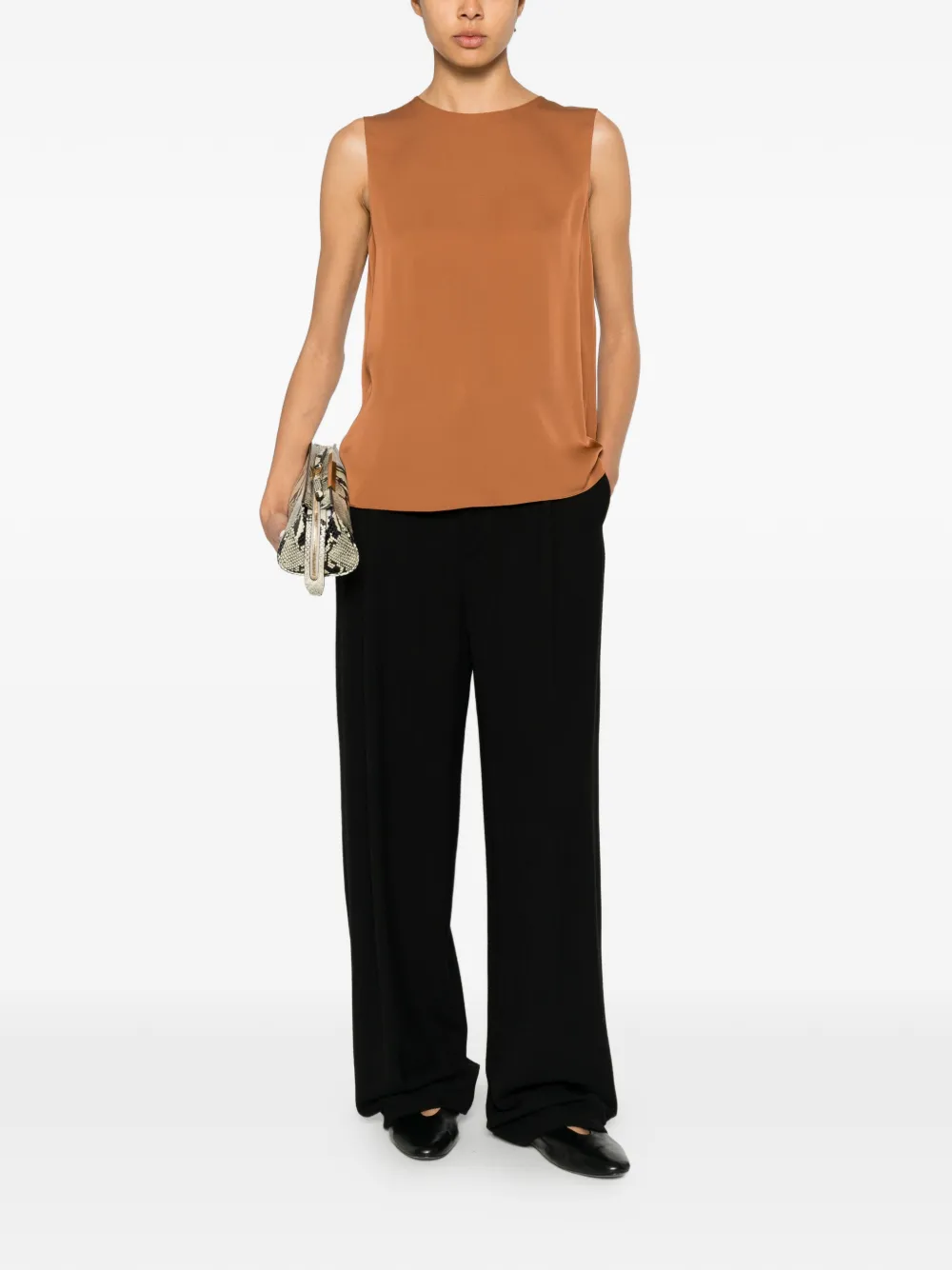 Theory Blouse met ronde hals Bruin