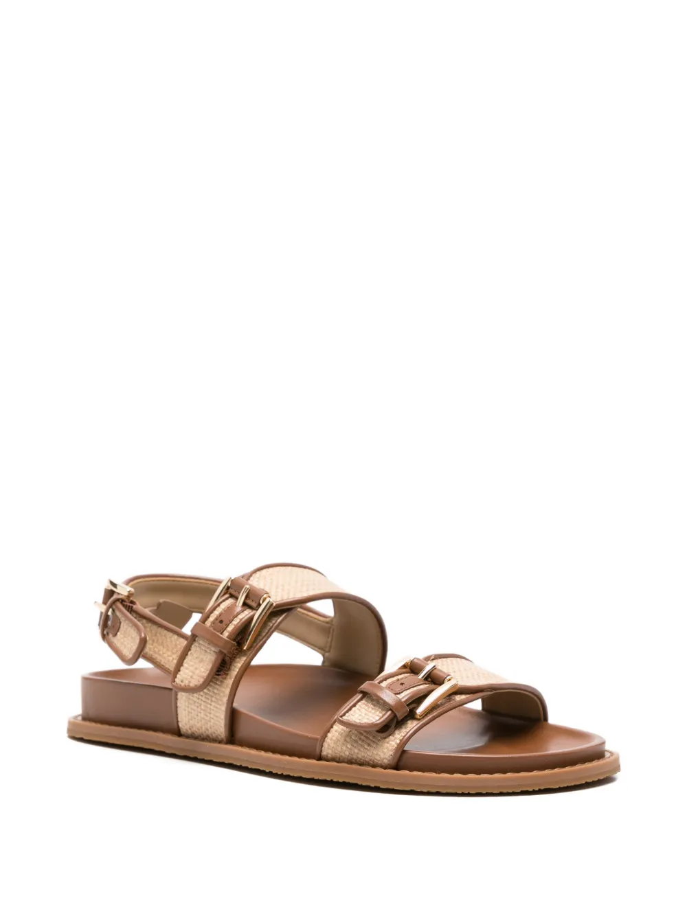Michael Kors Nia geweven sandalen met gespbandje Beige