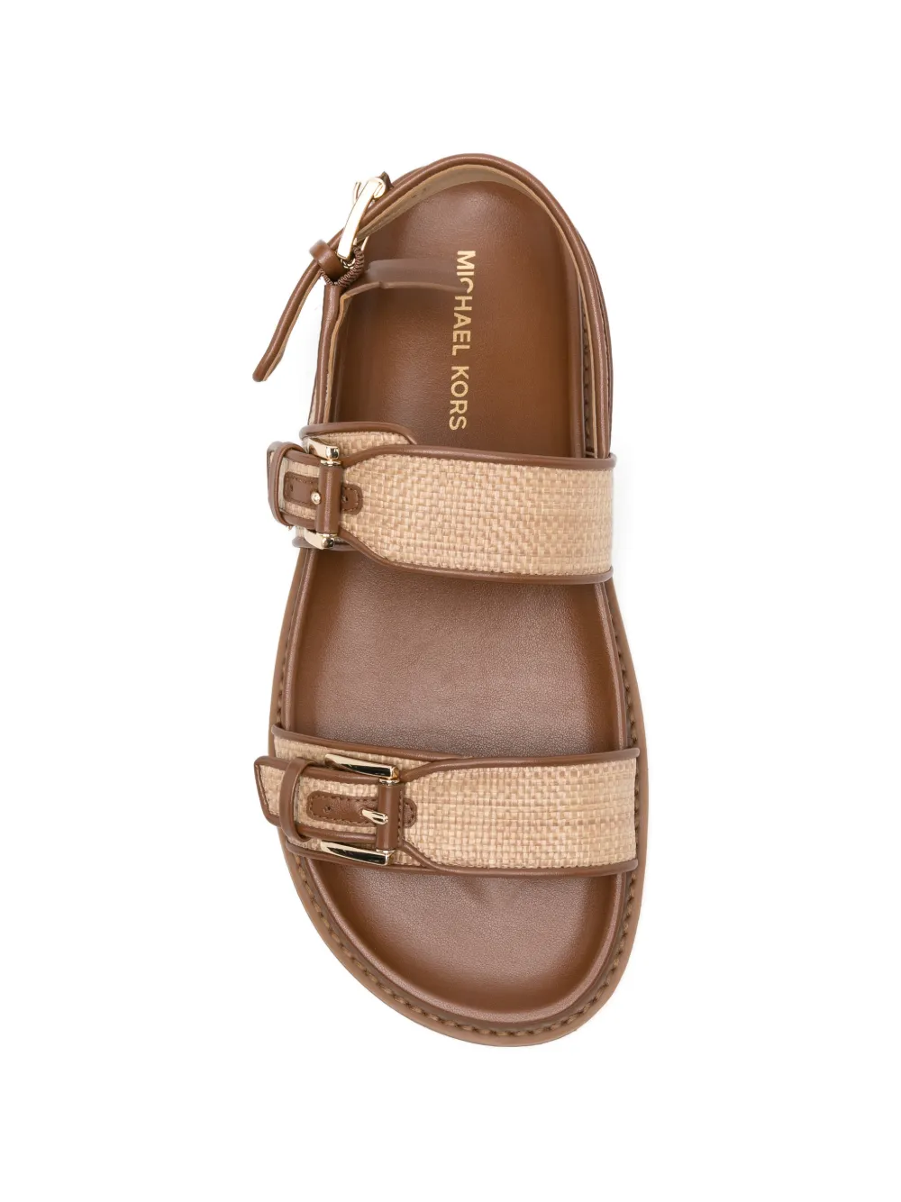 Michael Kors Nia geweven sandalen met gespbandje Beige