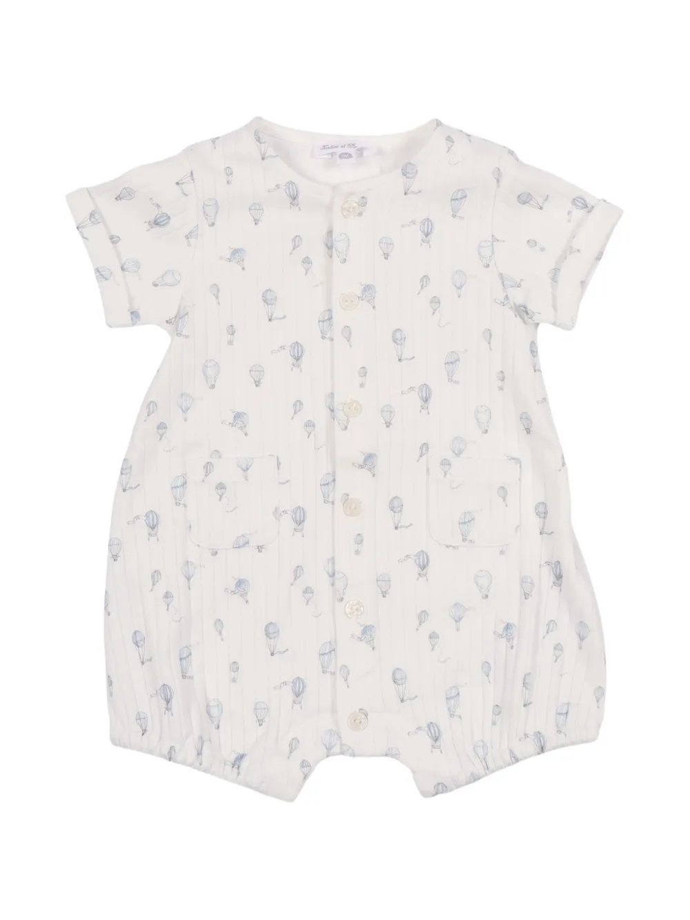 Tartine Et Chocolat hot-air-balloon-print ribbed romper - Weiß
