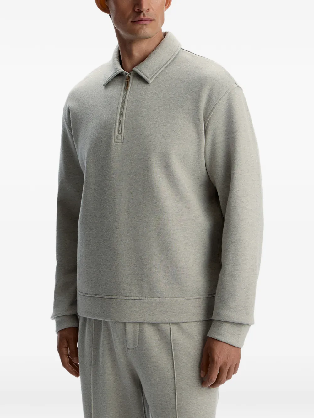 12 STOREEZ Poloshirt met gemêleerd effect Grijs