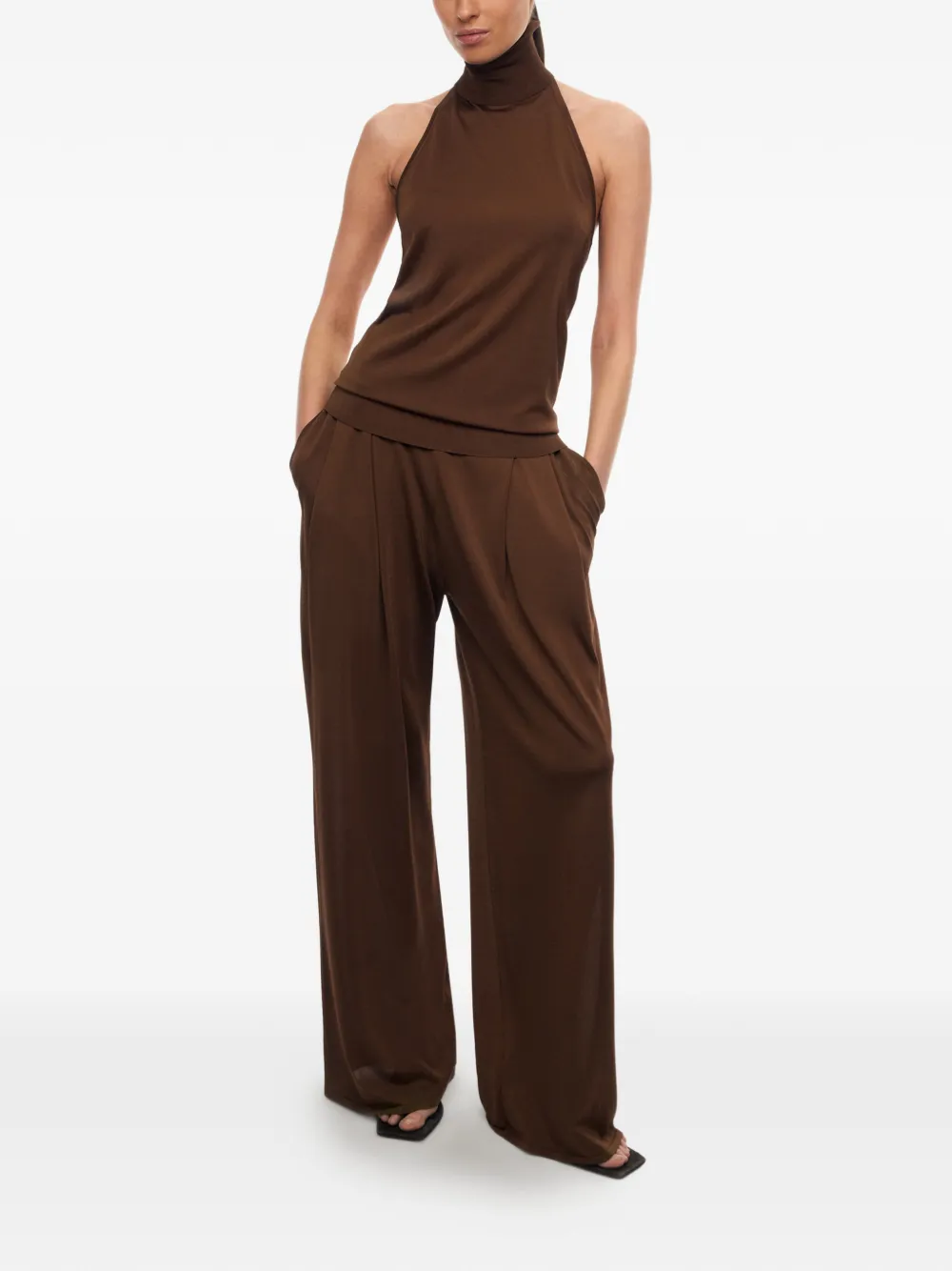 12 STOREEZ Saori zijden broek Bruin