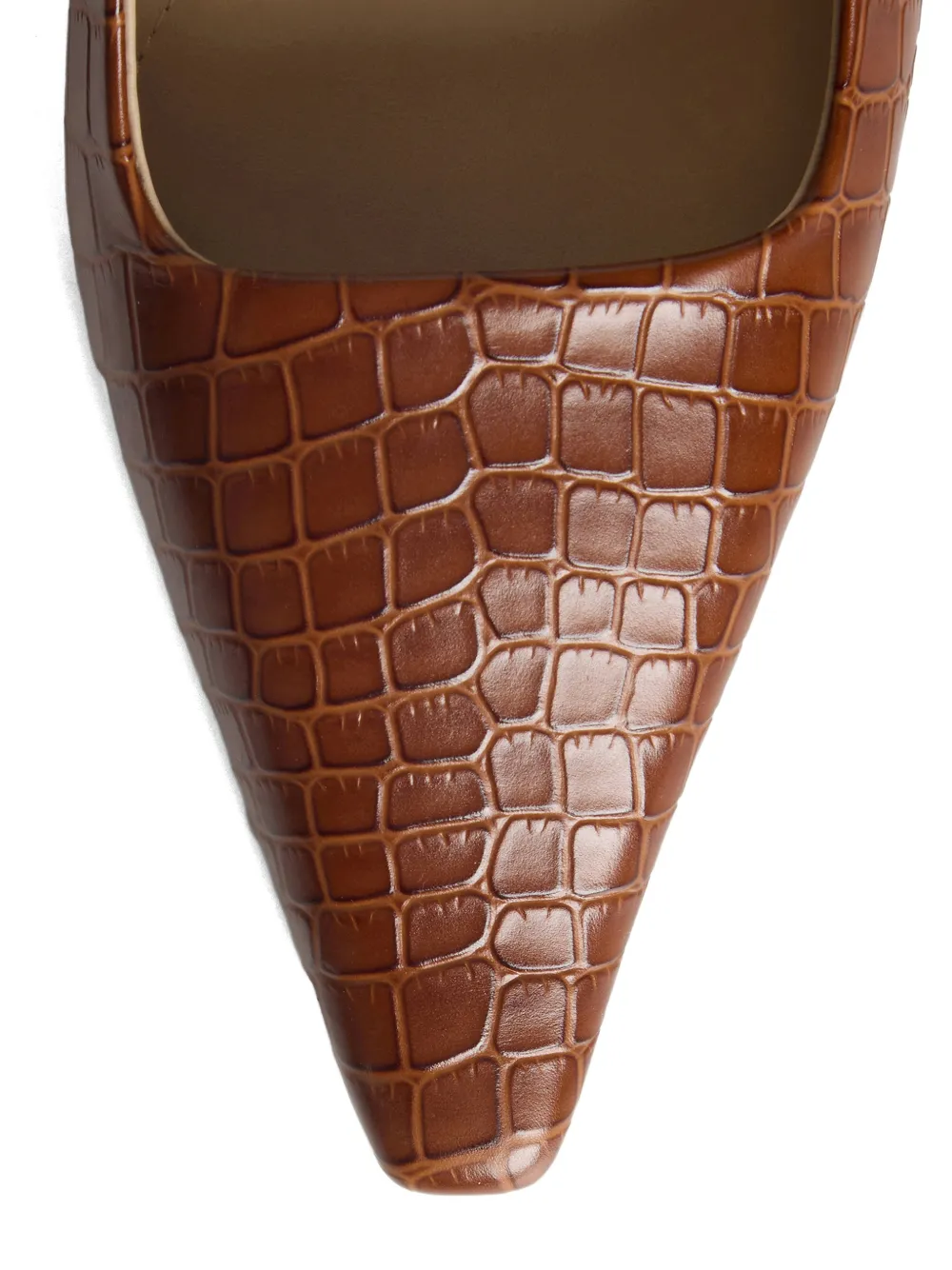 12 STOREEZ Leren slingback pumps Bruin