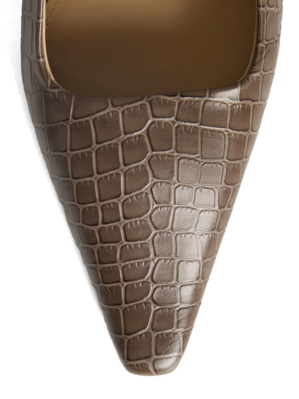 12 STOREEZ Leren slingback pumps Grijs